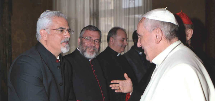 Professor Edward Alam with Pope Francis in the Vatican, April 2015